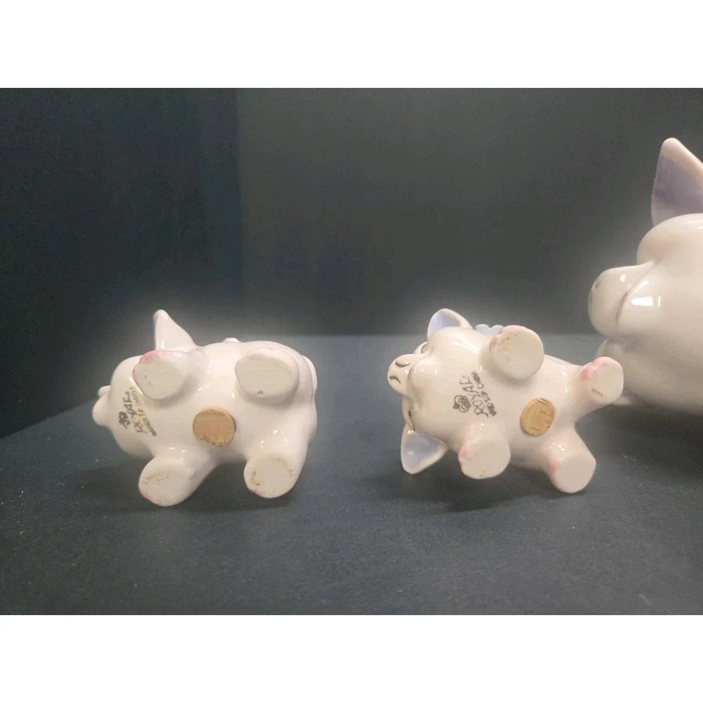 Vtg Lot Of 3 Pig Cottagecore Farmhouse Decor Lefton Bank Royal Windsor Shakers